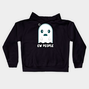 Ew People Antisocial Cute Kawaii Ghost Introvert Sarcasm Kids Hoodie